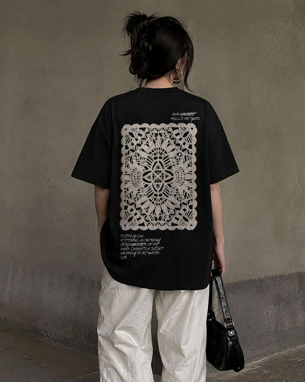 Black Lace Oversize Tee