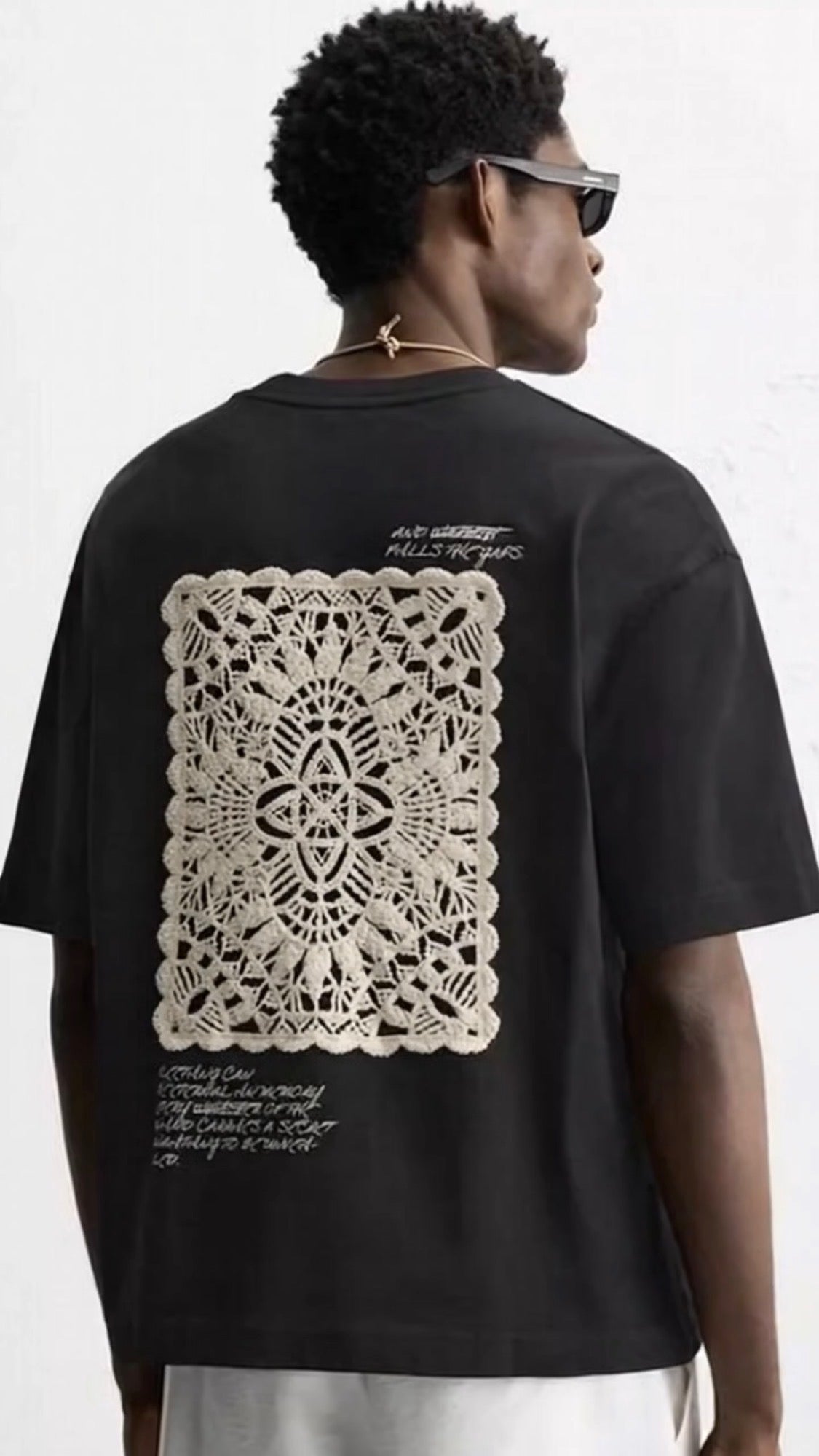 Black Lace Oversize Tee